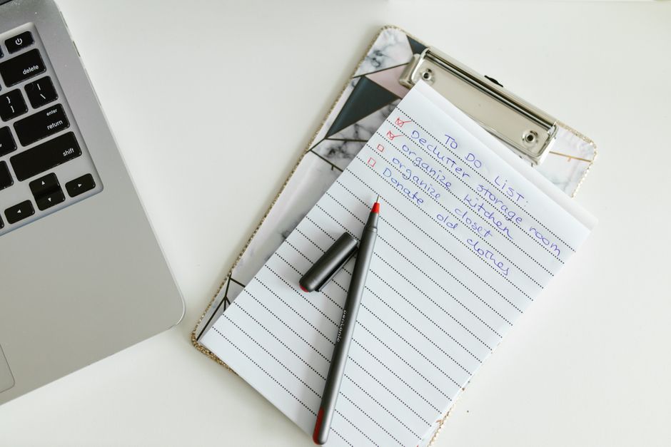 checklist clipboard pen